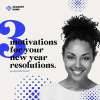 Motivational New Year Resolutions for Social Media template
