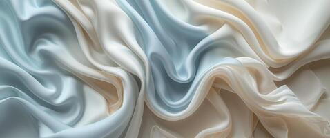 Flowing silk textures abstract design digital art soft color palette aesthetic view visual concept for decor photo