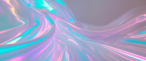 Iridescent neon background with holographic soft pastel colors blending in abstract chaos evoking a sense of futuristic beauty and transformation photo