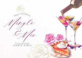 Mingle & Mix Valentine Single Party invitation template
