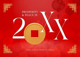 Prosperity & Peace Chinese New Year Invitation Card template