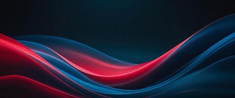 Abstract Red and Blue Gradient with Flowing Lines on a Dark Background. photo