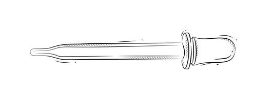 Pipette for medical purposes drawing in graphic style on white background vector