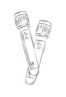 Test tube pair for medical purposes drawing in graphic style on white background vector