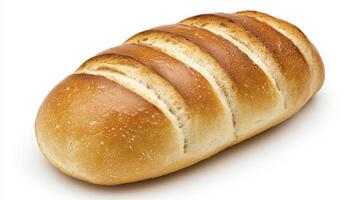 Freshly baked golden bread loaf with sliced sections displaying soft fluffy interior photo