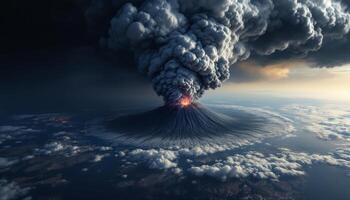 Volcano erupting from the earth photo
