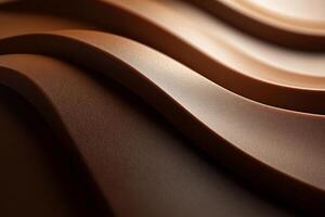Flowing, textured chocolate waves in rich brown tones photo