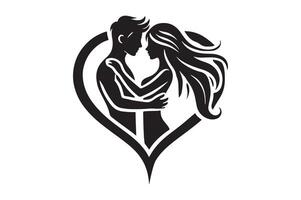 Silhouette of Lovers Simple and Elegant Art vector