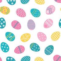 Bright festive seamless pattern with eggs vector