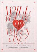 Minimalist Valentine's Day Dinner Invitation Card template