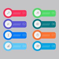 Infographic design business template with icons and 8 eight options or steps. square design or diagram vector