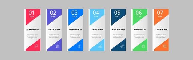 Infographic design business template with icons and 7 seven options or steps.., vector