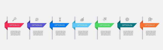 Infographic design business template with icons and 7 options or steps,. vector
