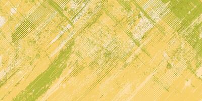 Yellow Grunge Background with Distressed Weathered Effect. Retro grungy overly brush stroke backdrop. Colorful worn abstract surface texture, perfect for flyers, cards, posters, web banners. vector