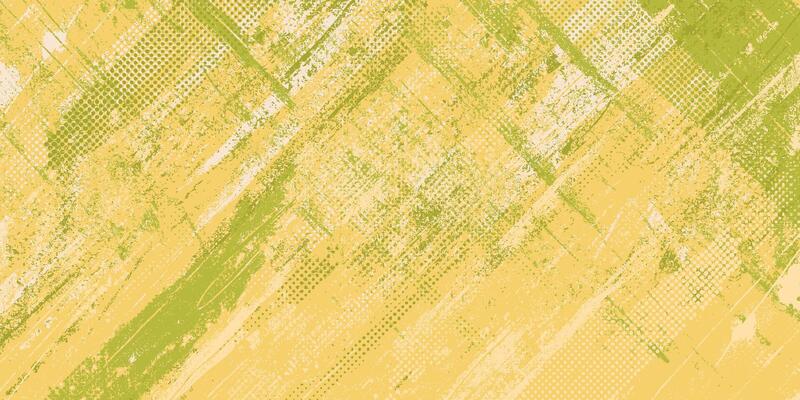 Yellow Grunge Background with Distressed Weathered Effect. Retro grungy overly brush stroke backdrop. Colorful worn abstract surface texture, perfect for flyers, cards, posters, web banners.