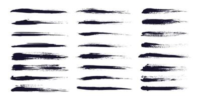 Hand Drawn Grunge Brush Long Strokes and Lines. Creative brush lines with rough edges. Abstract freehand doodle line borders. Highlight splashes vector