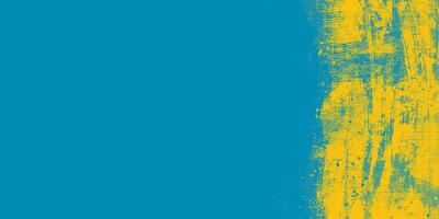 Beautiful Grunge Blue and Yellow Background with Distressed Weathered Effect. Retro grungy overly brush stroke backdrop. Colorful worn abstract surface texture, perfect for flyers, cards, posters, web vector