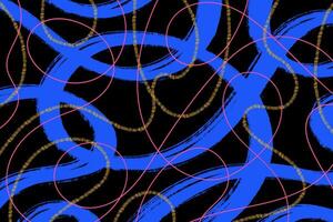 Bold Grunge Hand Drawn Doodle Abstract Wavy Noodle Lines. Geometric abstract curvy swirls. Playful modern and simple wall art with trendy colors. Retro childish background vector