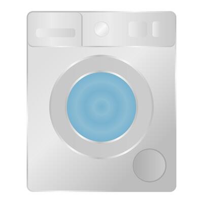 White Washing Machine Household Appliance. Washing Machine Front View.