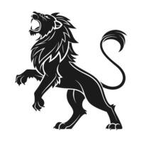 Powerful heraldic lion silhouette, perfect for logos and emblems. vector