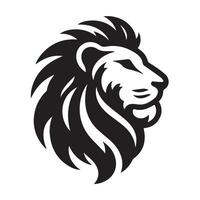lion's head, set within a circular frame. vector