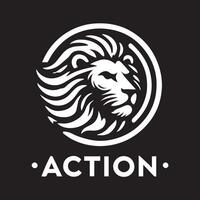 A bold, stylized silhouette of a lion's head, perfect for logos, emblems, or graphic design elements. vector