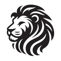 Powerful Lion Head Silhouette in a Circular Design vector
