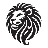 Stylish Black and White Lion Head Logo Design vector
