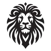 A stylized, black and white profile view of a lion's head. vector
