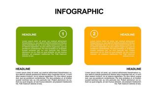 colorful 2 step infographic template for business and presentations. vector