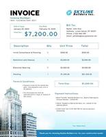 Construction Building MInimalistic Blue Design Invoice Template