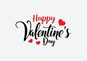 Happy Valentine's Day Calligraphy in a vibrant, decorative style, conveying love and joy for the special occasion. vector