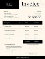 Minimalistic Cream Black Invoice for Modern Clothing Brand template