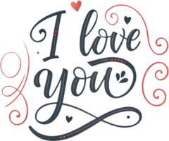 Elegant love message in cursive script, . png