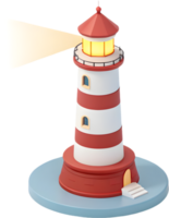 Glowing Beacon Lighthouse Icon with Coastal Maritime Design. . png