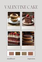 Valentine Cake Moodboard Pinterest Graphic template