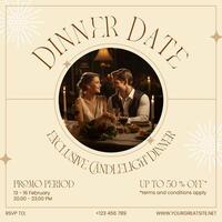 Romantic Dinner Invitation Instagram Post template