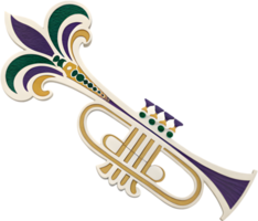 New Orleans Mardi Gras logo with traditional festive art. . png