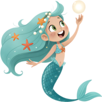 Beautiful mermaid design for underwater and fantasy projects. . png