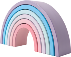 Rainbow curve presenting a fluid and colorful arc. . png