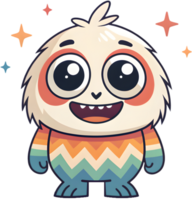 Cute retro groovy cartoon characters with energetic vibrant style. . png