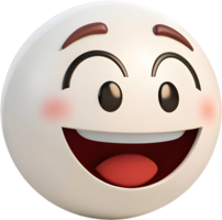 Cute rounded face icon clipart with smile expression for friendly design, . png