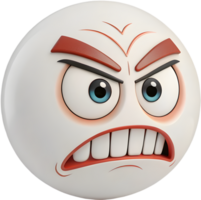 Animated round face icon clipart with cute expression and vibrant colors, . png