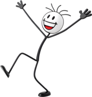 Lighthearted and playful stick figure design featuring a humorous action. . png