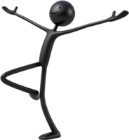 Creative stick figure action showing playful pose with humorous expression. . png