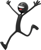 Dynamic stick figure in a fun and playful pose full of humor. . png