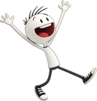Amusing stick figure with funny pose and lighthearted character design. . png