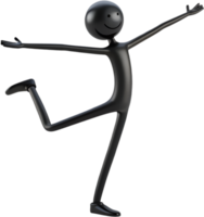 Creative and humorous stick figure in playful action with expressive gesture. . png