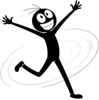 Animated stick figure in a lighthearted and amusing playful pose. . png