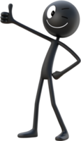 Playful and quirky stick figure design with creative character expression. . png